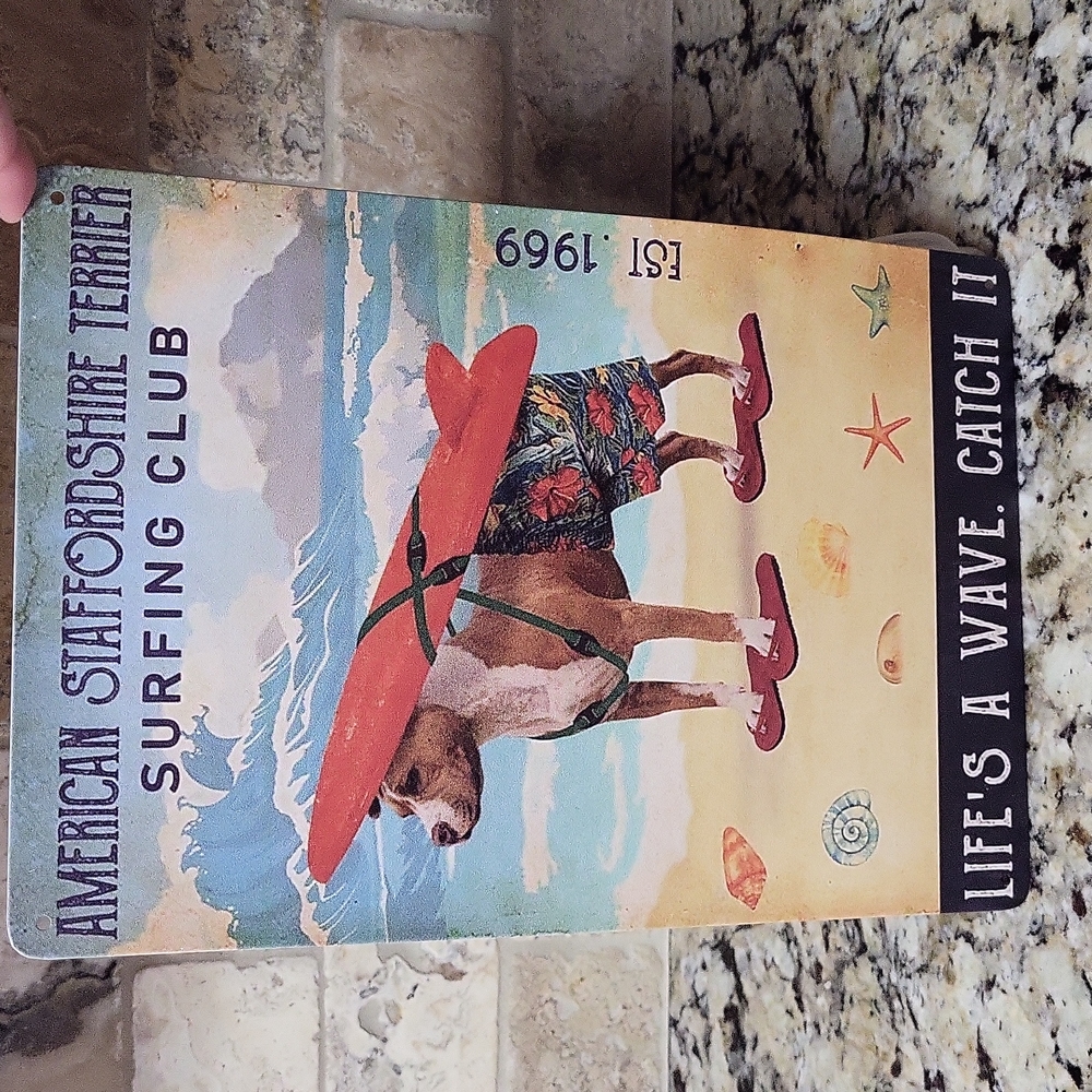 Staffordshire Terrier Metal Sign